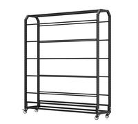 Adjustable Heavy Du Fabric Roll Sto Rack with Wheels - Lar Steel nizer for Commercial Use, Floor Standing Display Stand, 8/10/20 Rod Capaci