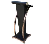 Adjustable Heavy-Duty Curved Metal Podium - Sturdy Lectern for Church School Office Presentations & Events - Professional Standing Desk for Public Speaking