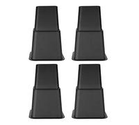 Adjustable Heavy Duty Furniture Riser Set 8 pcs PP Plastic Square Lifting Aid for Beds Tables Chairs Sofas 4x5 4x3 Inches Black