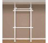 Adjustable Heavy-Duty Industrial Pipe Coat Rack Extendable Floor-to-Ceiling Clothing Rail for Living Room Balcony Kitchen Height 110-310cm Stylish Storage Solution