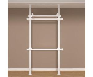 Adjustable Heavy-Duty Industrial Pipe Coat Rack Extendable Floor-to-Ceiling Clothing Rail for Living Room Balcony Kitchen Height 110-310cm Stylish Storage Solution