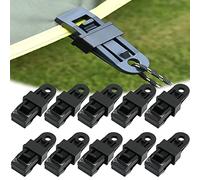 Adjustable Heavy Duty Lock Grip for Tarp & Shade Cloth, Tarp Shade Cloth Plastic Clips Awning Tarp Clamps for Outdoor Camping Reusable Tarp Clips (black, 10pcs)