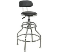 Adjustable Heavy-Duty Pneumatic Workshop Stool With Back Rest