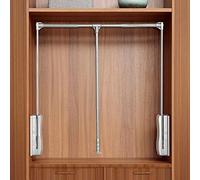 Adjustable Heavy Duty Pull Down Closet Rod, Aluminum Wardrobe Hanger, Space-Saving Clothes Organizer, Easy Lift Rail System for Efficient Storage