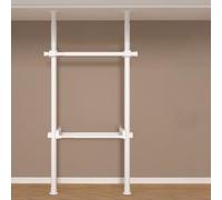 Adjustable Heavy-Duty Walk-in Coat Rack Floor-to-Ceiling Industrial Clothing Rail Extendable 110-310cm for Living Room Balcony Kitchen - Stylish Space-Saving Solution