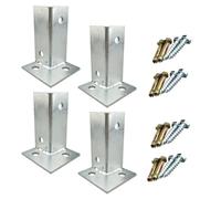 Adjustable Heavy Duty Wood Fence Post BracketReversible Half Column Deck Anchor for 2x2 2x4 4x4 PostsSet of 4 100mm Height Perfect for Patios & Mailboxes