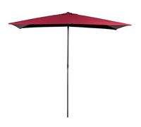 Adjustable Height 250×130cm Half Rectangular Patio Umbrella - Outdoor Garden Side Wall Sunshade for Balcony Deck & Pool - Burgundy Color