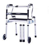 Adjustable Height 4 Wheels Rollator Walker Walking Frame Folding Aluminum with Seat Lightweight