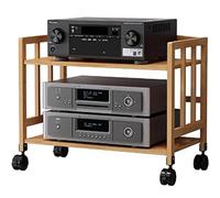 Adjustable Height 5-Tier HiFi Media Stand - Stereo Cabinet for TV, DVD Players, Cable Boxes & Record Storage - Modern Entertainment Center Shelf