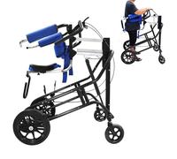 Adjustable Height Adult Standing Walker with Pneumatic Lift and Seat,Standing ES for RehabilitationMaximum Weight Capacity of 220 Lbs,Suitable for Stroke Rehabilitation