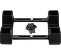 Adjustable Height and Width Linked Bed Raiser - Black / Double Bed