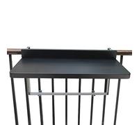 Adjustable Height Balcony Hanging Table - Foldable Outdoor Railing Bar Table for Patio & Pool, Portable Metal Coffee Side Table, Ideal Plant Stand & Laptop Desk