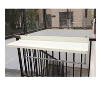 Adjustable Height Balcony Hanging Table - Outdoor Folding Bar & Dining Table, Wall-Mounted Rectangular Wood Style Side Table, Compact & Space-Saving Solution