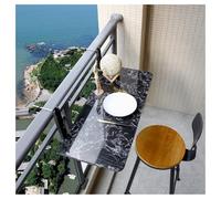 Adjustable Height Balcony Railing Table, Folding Patio Bar Table for Terrace & Garden - Compact 47.2"x13.8" Design, Ideal for Small Spaces & Outdoor Entertaining