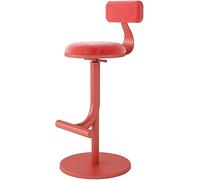 Adjustable Height Bar Stool, High Velvet Seat with Backrest for Kitchen Counter, Round Stool with Gold Legs, Ideal for Breakfast Areas, 75cm (29.5inch)