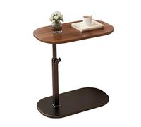 Adjustable Height C-Shaped End Table Modern Black/Walnut Wood Design Versatile Side Table 45x30cm Height 45-80cm Perfect for Living Room & Bedroom