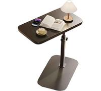 Adjustable Height C-Shaped Side Table - 360° Rotating Coffee Table for Sofa Bed Space-Saving Foldable Portable Modern Design Black Finish