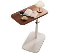 Adjustable Height C-Shaped Side Table - 360° Swivel Coffee Table for Sofa Bed Small Spaces Foldable Portable & Modern Design Metallic Finish