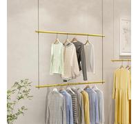 Adjustable Height Ceiling-Mounted Clothing Rack Retail Display Garment Bar Commercial Clothes Sto Stand for Stores & Bedrooms Space-Saving nizer for Shops & Malls