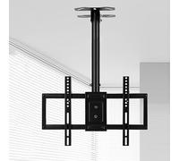 Adjustable Height Ceiling TV Mount for 45-80 Inch TVs - Full Motion Swivel & Tilt Bracket, Heavy-Duty Metal Stand with Expansion Screw Fixing, Ideal for Home Theater