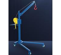 Adjustable Height Crane Lift for Moving Heavy Loads, Rolling Hoist Portable Foldable Hand Lifting Equipment with Two-Way Self-Locking Winch