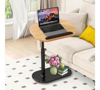 Adjustable Height CShaped Side Table 17.7" to 31.5" - Small Living Room Sofa End Table for Bedside Compact Design for Small Spaces Modern Coffee Table for Home Decor