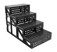 Adjustable Height Dog Stairs, Slip Resistant Pet Steps for High Bed and Couch, Foldable Dog Stairway with Non Slip Surface for Small Dogs, Space Saving Plastic Pet