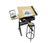 Adjustable Height Drafting Table - IYUESQ Art Desk with Storage Perfect for Artwork Graphic Design Reading & Craft Projects - Versatile and Stylish Design