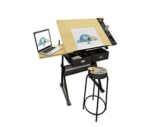 Adjustable Height Drafting Table - Versatile Art & Craft Desk for Artwork Graphic Design & Reading - Ergonomic Workspace with Sturdy Surface for Creatives