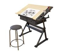 Adjustable Height Drawing Table for Artists Tilt Tray Art Desk Craft Workstation with Storage & Drawers Ideal for Creative Projects & Home Studio