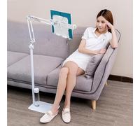 Adjustable Height Floor-Standing Reading Shelf - Telescopic Cookbook Stand and Tablet Holder for Handsfree Use - Foldable Design for Bed and Work