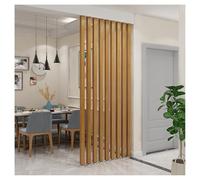 Adjustable Height FloortoCeiling Wooden Slat Room DividerStylish Washroom Balcony well & Entrance Partition (9 Roots 185cm/72.8in/6.06ft)