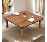 Adjustable Height Foldable Coffee Table - Square Japanese Tea & Dining Desk for Camping Study Writing Gaming & Breakfast - Portable 27.6" L x 2" Design