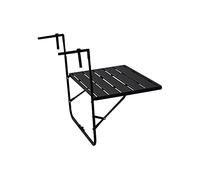 Adjustable Height Folding Balcony TableMetal Outdoor Railing Table for Garden & Patio Black Hanging Table 60x40cm Perfect for Balconies & Decks