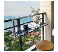 Adjustable Height Folding Balconyny Bar for Railing - Space-Saving Patio Drink Holder for Gardens Terraces & Promenades - 23.6"x13.8" Outdoor Beverage Table