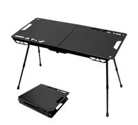Adjustable Height Folding Camping Table | Portable Outdoor Desk for BBQ, Beach, Hiking, Picnic, Road Trip, Garden - Perfect for Outdoor Kitchen & Patio Use