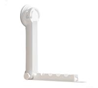 Adjustable Height Folding Clothes Drying Rack with Suction Cup System, Lightweight Aluminum Alloy, Portable and Space Efficient for Indoor and Outdoor Use (White milk)