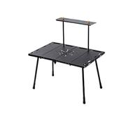 Adjustable Height Folding Table for BBQ & Camping Compact Metal Side Table for Garden Patio Dining 60x40cm Black Portable Outdoor Table