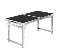 Adjustable Height Folding Table, Portable Utility Table with HDPE Top & Steel Legs, Ideal for Picnic, Party, Craft, Indoor Outdoor Use