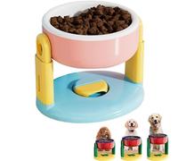Adjustable Height Food and Water Dish for Cat Dog, Liftable Suction Cup Pet Bowl, Non-Slip Elevated Dog Cat Food Water Dish for Small Medium Large Pets, Protect Cervical Spine Pink
