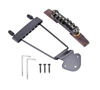 Adjustable Height Jazz Guitar Tailpiece, Solid Metal Bridge with Roller Great Replacement and Accessory Suitable for SG Type Jazz Guitar