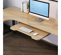 Adjustable Height Keyboard Tray Wooden Slide-Out Desk Shelf with Removable Platform Computer Accessory for Under-Desk Use omic Design for Home & Office