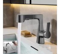 Adjustable Height Kitchen Faucet with 360° Rotation, 2 Spray Modes, Pull Down Sprayer - Modern White Design, Easy Installation for Kitchen & Bathroom Use