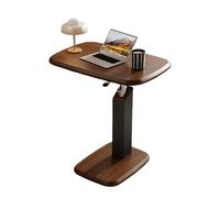 Adjustable Height Liftable Couch Side Table with 360° Rotating Desktop and Hidden Wheels, Perfect for Living Room and Bedroom