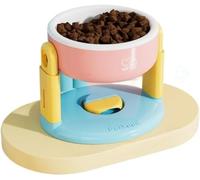 Adjustable Height Liftable Suction Cup Pet Bowl for Cat Dog Food and Water Dish Easy to Clean Durable Feeder for Small Medium Large Pets (Pink)