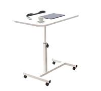 Adjustable Height Mobile Desk, Rolling Laptop Stand with Lockable Wheels, C Table for Sofa, Bedside Tiltable Table, 23.6in