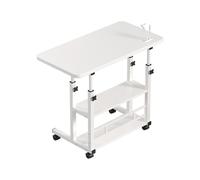 Adjustable Height Nightstand with 3 Tiers and Wheels - Compact Bedside Table for Bedroom & Office - Mobile Laptop Stand with 360° Swivel Casters & Storage Solutions