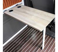 Adjustable Height Oak Folding Wall-Mounted Dining Table - 15x31in Space-Saving Design with Steel Brackets - Perfect for RV Home Office Bedroom or Kitchen