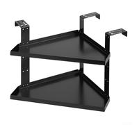 Adjustable Height Office Cubicle Corner Shelf, Metal Corner Storage Solution for Workspace Optimization, Multi-Purpose nizing Shelf for Office Use (B)