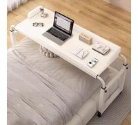Adjustable Height Over Bed Table with Wheels Portable Divan Table for Hospital & Disability Use Rolling Laptop Desk for Easy Access Under Mattress